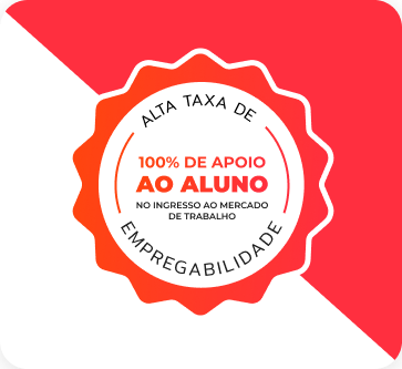 Alta taxa de empregabilidade. 100% de apoio ao aluno no ingresso ao Mercado de Trabalho